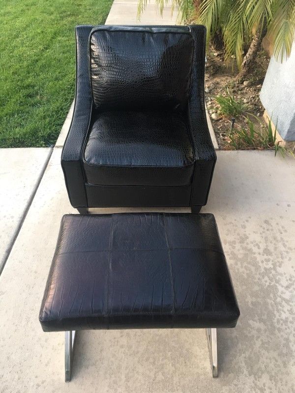 Leather Chair And Ottoman Home & Garden