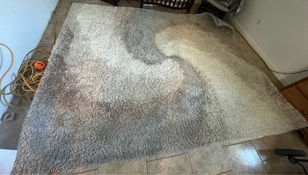 Large 7x10 Plush Shag Area Rug - Khaki