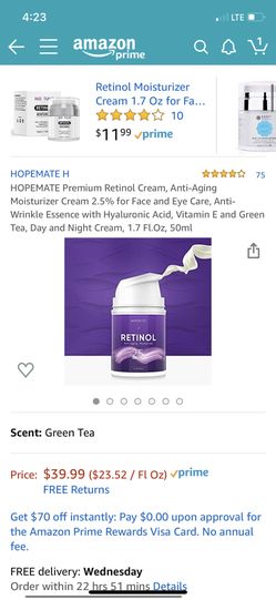 HOPEMATE Premium Retinol Cream, Anti-Aging Moisturizer Cream 2.5% for Face and Eye Care
