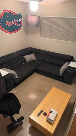 Custom black two piece couch