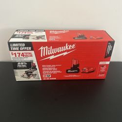 NEW Milwaukee High Output Battery  Starter Kit (1x 5.0ah High Output Battery + 1 FREE 12-Volt Charger)