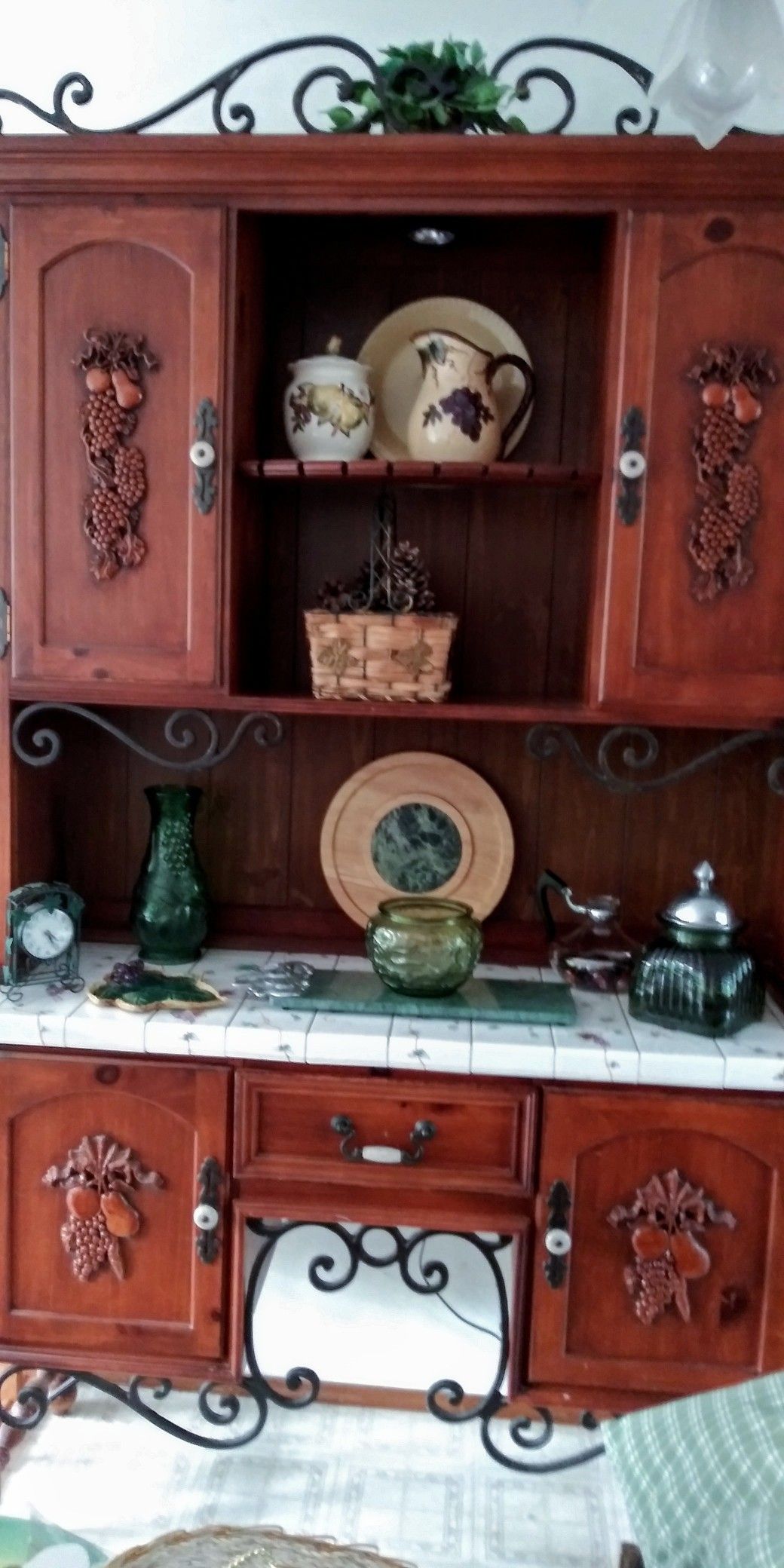 HOLIDAY SALE Gorgeous Mahogany DropLeaf Table $119 + 200 yr old Flame Mahogany Game Table, 2pc Buffet Cabinet w/ Wrought Iron Drawer Shelving + READ⏬️