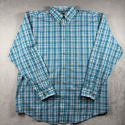 Vintage Wrangler Men’s 2XL Western Blue Shirt  Long Sleeve Plaid RIATA #95