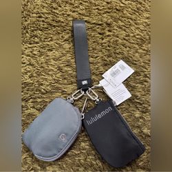NWT Lululemon Dual Pouch Wristlet Black 