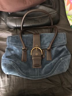 Coach purse new never used blue suede
