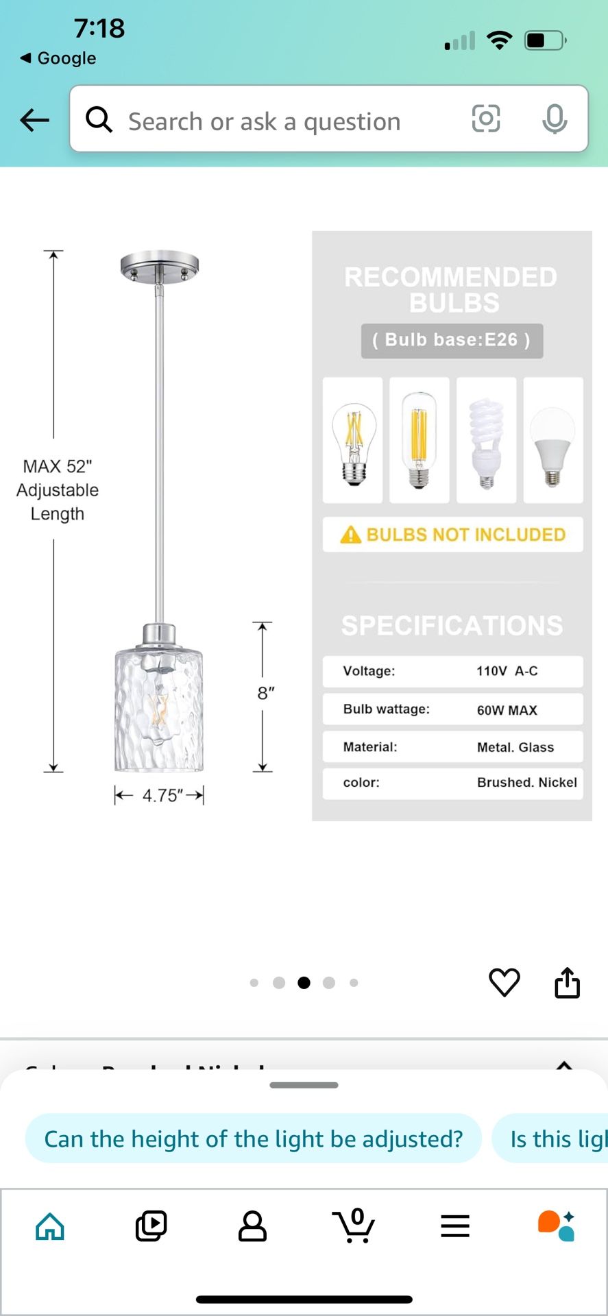 2 Pendant Lights