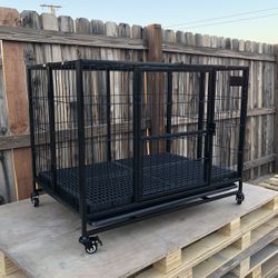 New! 37” Medium Foldable & Stackable Dog Cage Crate, For Small To Medium Size Pets, Easy To Setup Cage, New 📦