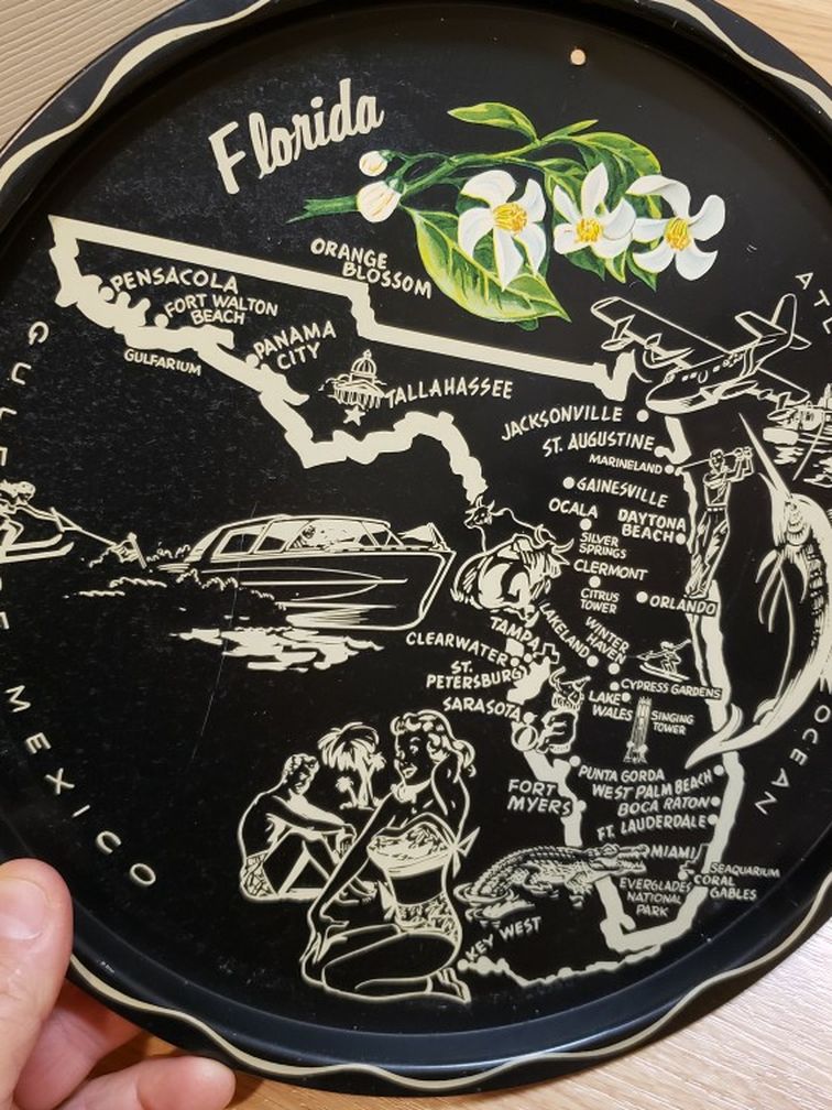 Florida State Vintage Black Beer Tray