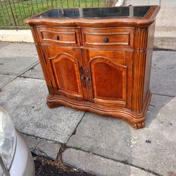 Antique bar storage dresser shelves wine holder granite top $290