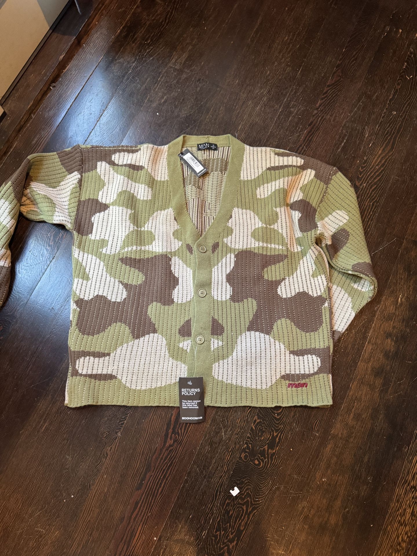 Camo Cardigan Sweater