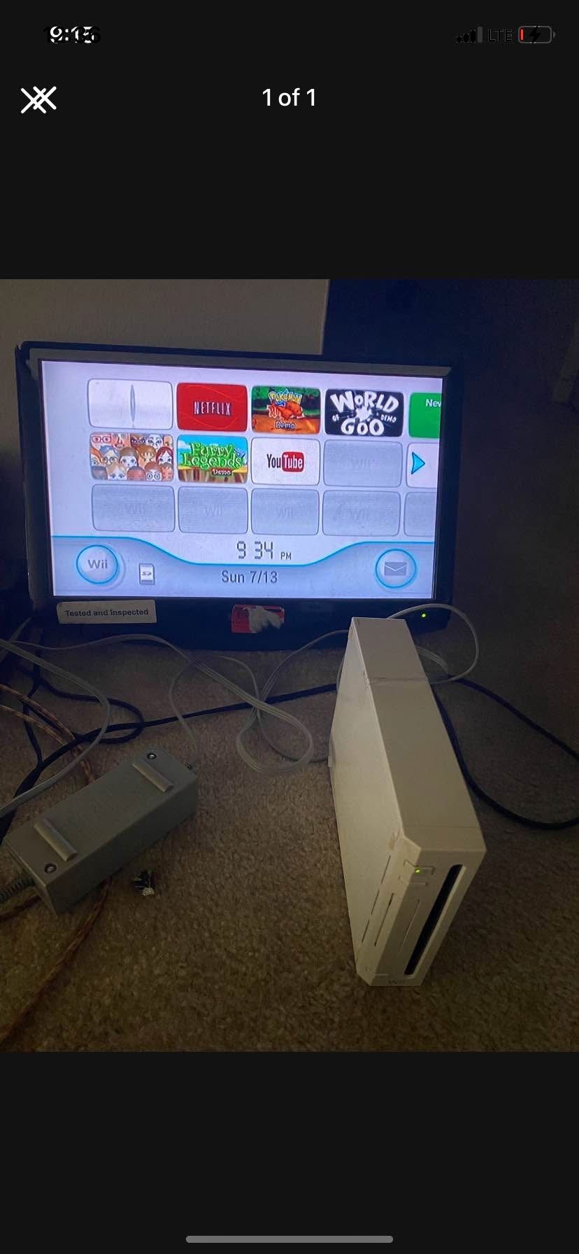 Wii Console All Wires And Controller