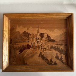 Marquetry Painting by Buchschmid & Gretaux Neuschwanstain Castle