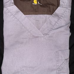 Grey Carhartt Ripstop Utility Scrub Top and Pants Set