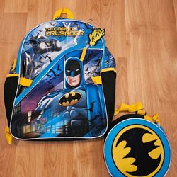 Batman Backpack With Lunch Pail, New