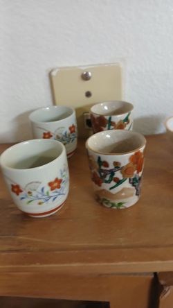 Vintage 1950's sake cup collection