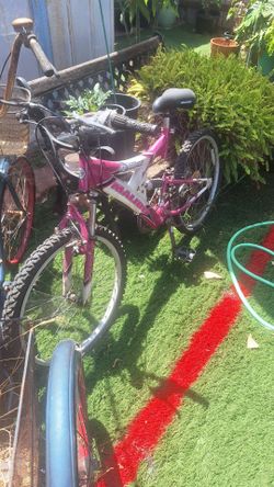Girls 18 speed mountain bike and 3 wheel trike