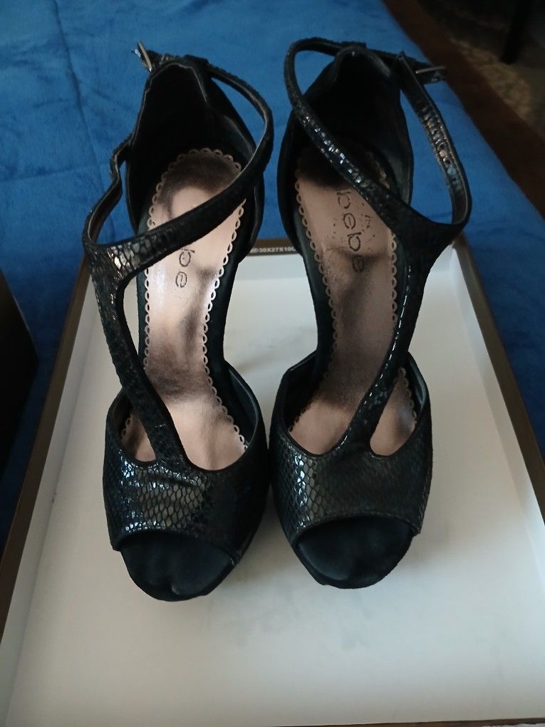 BeBe Black Heels Size 7