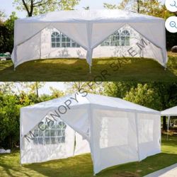 10' x 20' Outdoor Tent Canopy Tent Party Tent Wedding Tent Gazebo Pavilion Backyard Tent with Side Walls, White