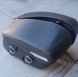 Black  Harley Davidson leather saddlebags