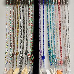 Lot of 18 Handmade Seed Bead Necklaces with Shell Pendants