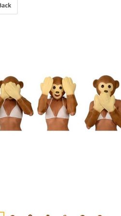 Emoji: See No Evil Hear No Evil. Monkey Mask And Monkey Gloves