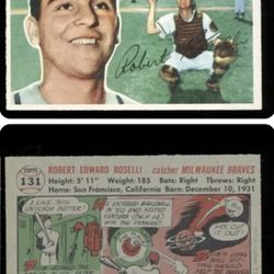 BOB ROSELLI CLEAN 1956 TOPPS BASEBALL CARD