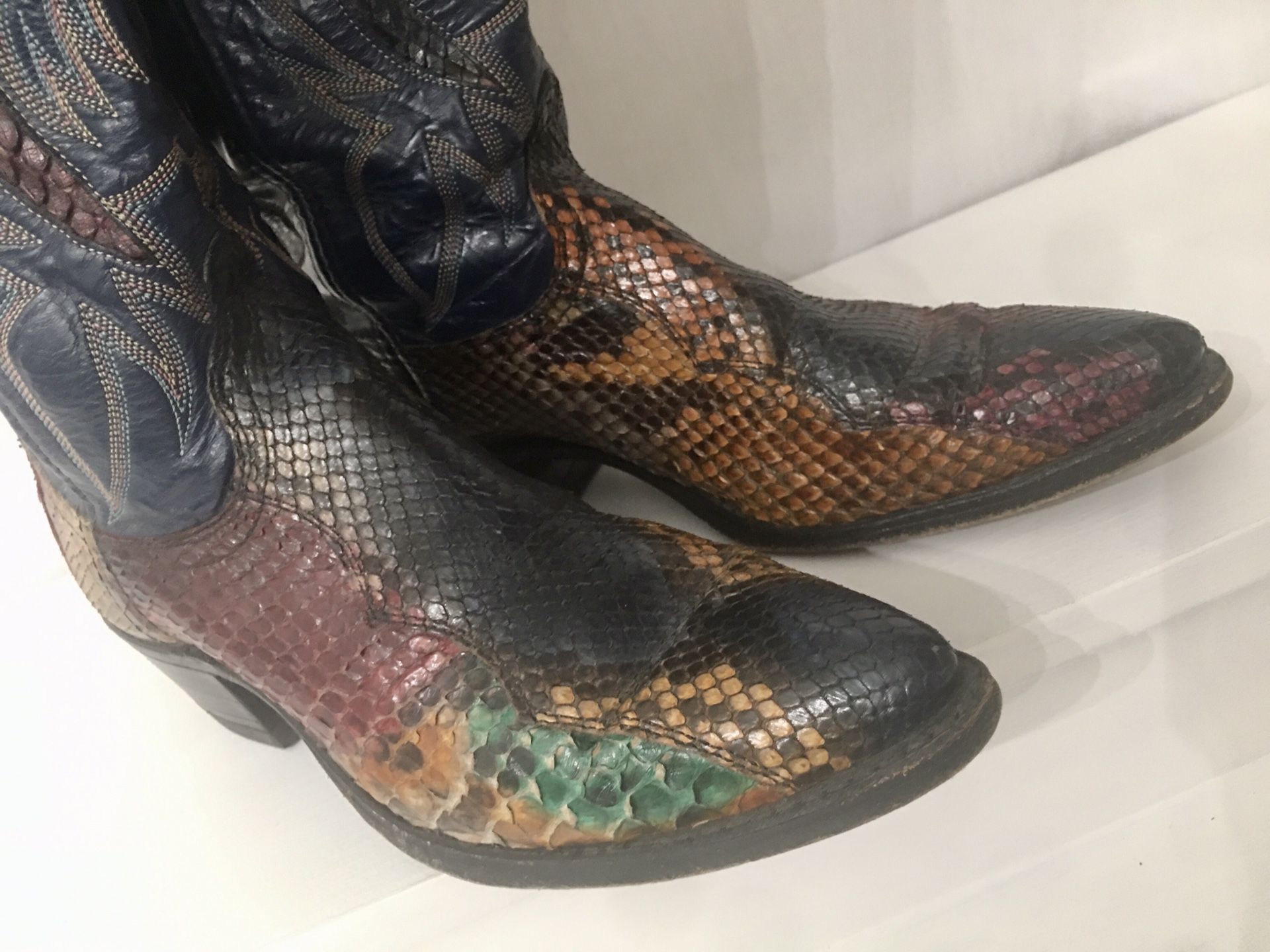 Dan Post Painted Snakeskin Leather Ladies Boots 8M