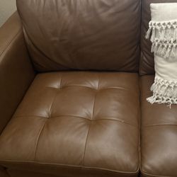 Brown leather couch ($180)