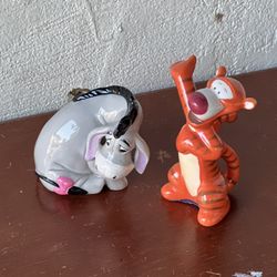 Vintage! Disney Winnie The Pooh - Tigger Tiger 4” And Eeyore 3-1/2” (MRB9F) Ceramic Porcelain Figurines - China