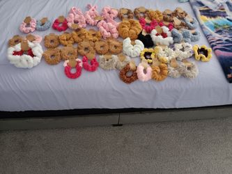 Bulk Lot Fluffy Knit Hair Scrunchies