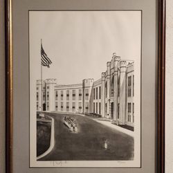 VMI New Barracks Architectural Print Signed Szydlowski Framed Limited Edition 100/1000 Historic Art