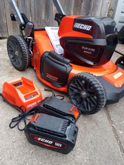 Brand-New Echo 21" Inch 56Volt Cordless Battery Push Lawnmower With 2-5Ah Batteries And Rapid Charger