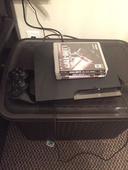 PS3 with controller games and cords