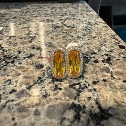 Faux Citrine&diamond Ring Sz. 7.75