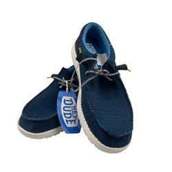 NEW Hey Dude Wally Funk shoes Men’s 12 Open Mesh Navy Blue NWT