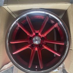 THREE (3) Asanti Wheels Red 20x10.5 
