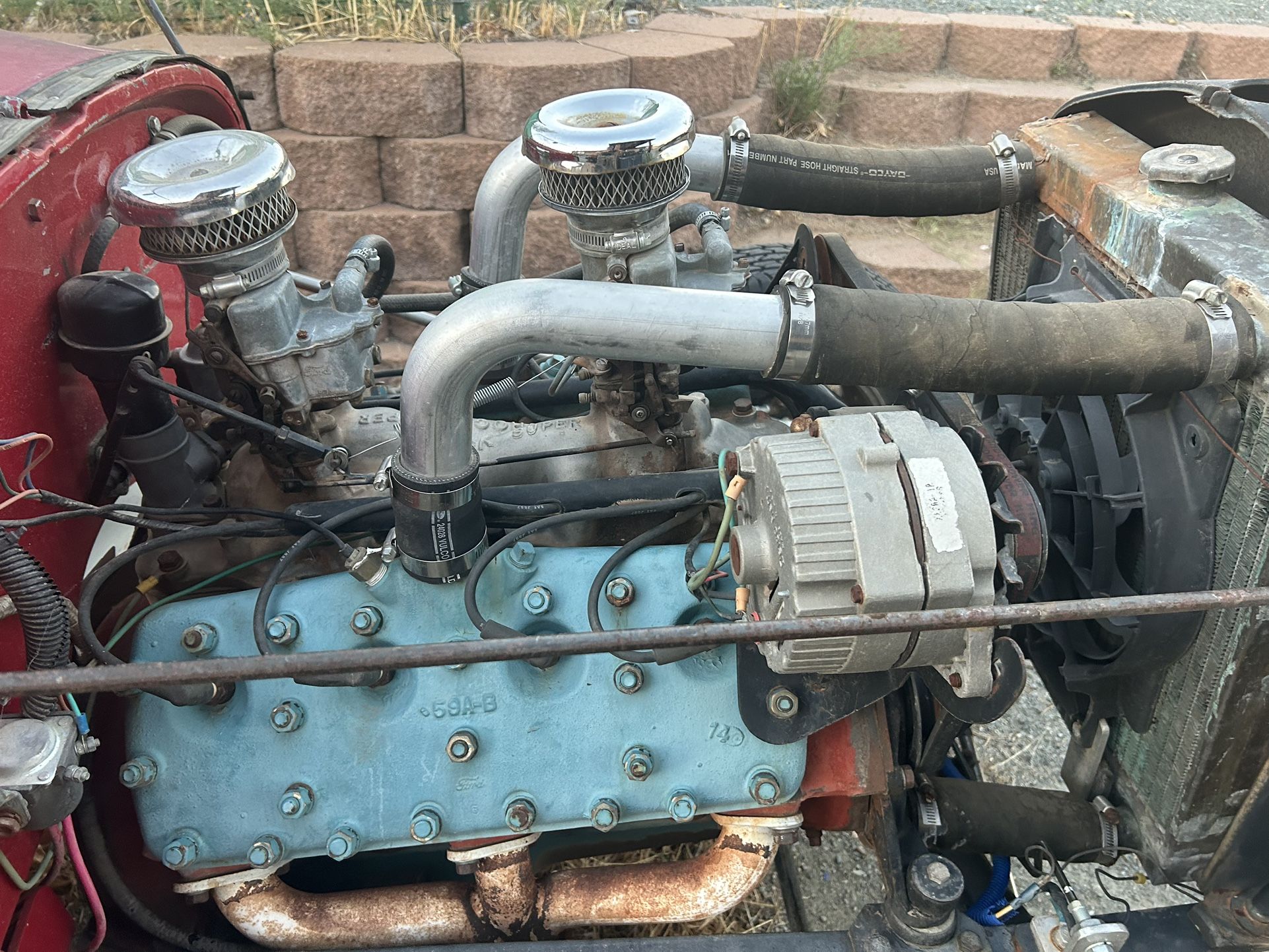 Ford Flathead V8 Motor & Transmission & Carbs