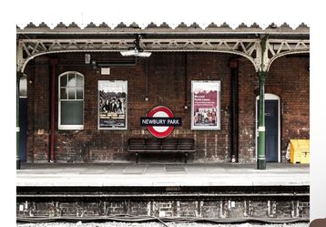 Train Station Backdrop 9x6ft Nostalgic Railway Old Brick Wall Playbill Bench Photography Background