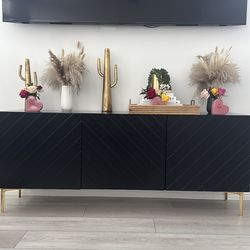 Modern 70.9” Black Buffet Sideboard