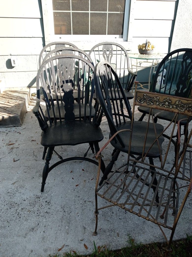 6 Kitchen Table Chairs Vintage Like