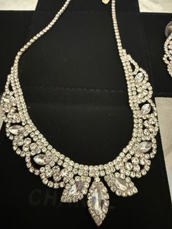 Beautiful Silver, Lab Diamonds Necklace