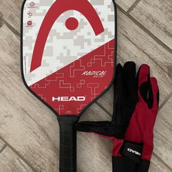 HEAD Pickleball paddle and glove