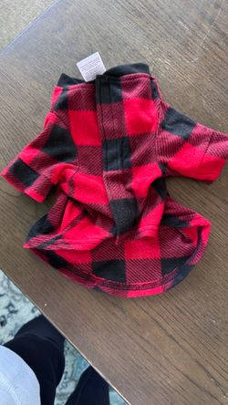 • Holiday Time Red Buffalo Plaid Fleece Dog Pajamas / Shirt - Size S
