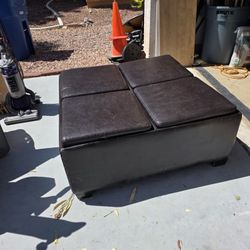 Leather Storage Ottoman