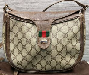Gucci Vintage Sherry Line Gg Supreme Shoulder Bag 10-02-056 -Authentic (A1D033679)