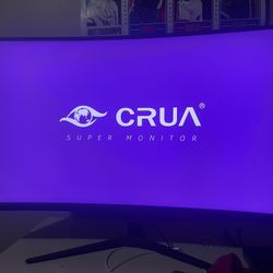 Crua 32” Curved Gaming Monitor- 180Hz FHD 1080P, 1ms GTG, FreeSync, 100 sRGB, DP/HDMI Black