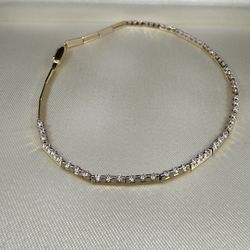 Vintage 14K Yellow Gold Diamond Tennis Bracelet