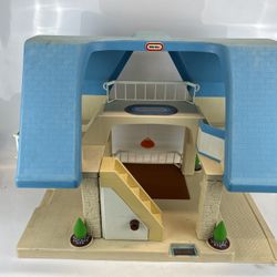 Vintage 1989 Little Tikes Blue Roof Dollhouse Play Toy Home No Furniture *READ*