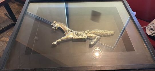 Vintage Indonesian Brass Horse Betel Nut Cutter - Framed Shadow Box Decor