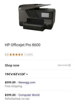 HP Multifunction Office Jet Pro 8600 Plus (Copier, Scanner, Copier, Fax)